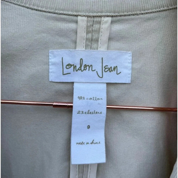 London Jean Womens Courdery Career Blazer Jacket Beige Sz 8 - Picture 8 of 9